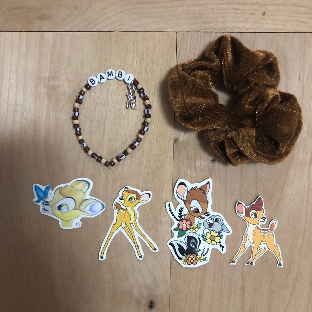 Disney’s Bambi bracelet sticker scrunchie set
